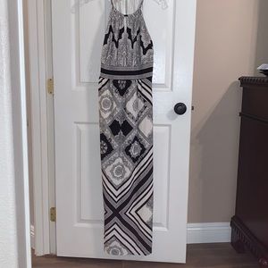 Black and white floor length dress